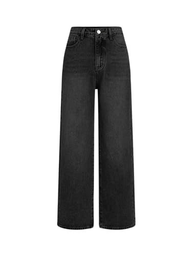 CIDER Wide Leg Jeans for Women High Waisted Denim Pants Boyfriend Jeans Trendy Casual Summer Bottom Black | Amazon (US)