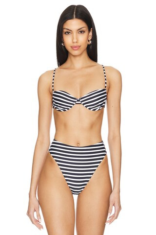 Tularosa Corina Top in Black & White Stripe from Revolve.com | Revolve Clothing (Global)