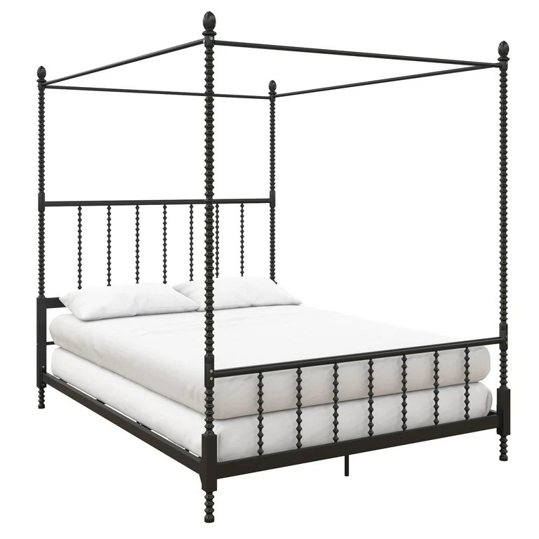 DHP Jenny Lind Queen Canopy Poster Bed Frame, Black | Walmart (US)