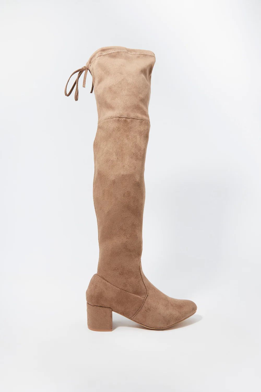 Suede Over The Knee Mid-Heel Boot | Charlotte Russe