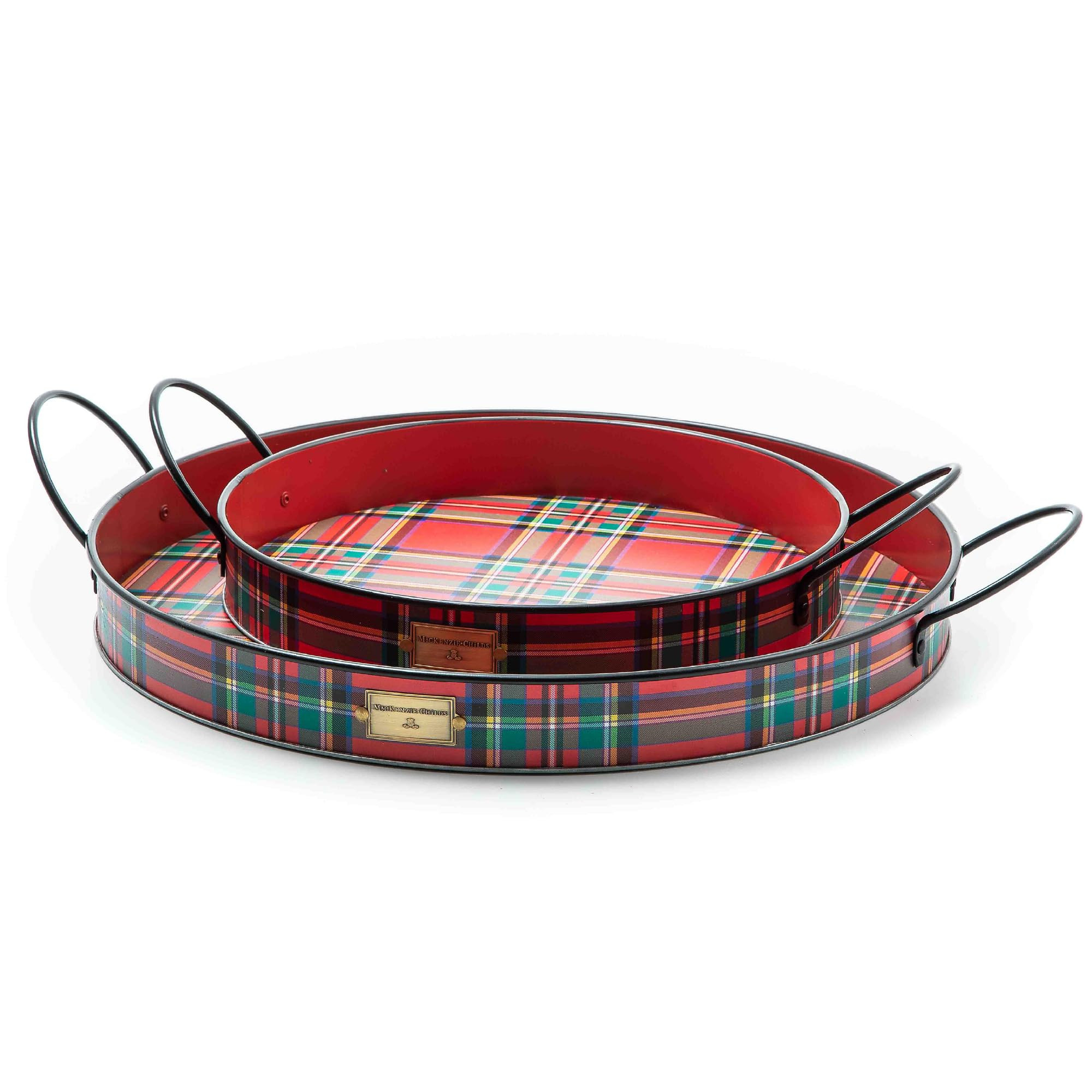 MACKENZIE-CHILDS Serving Trays, Decorative Serving Tray Set, Tartastic, Set of 2 | Amazon (US)