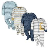 Gerber Baby Boys' 4 Pack Sleep 'N Play Footie, Dinosaur Blue, Newborn | Amazon (US)