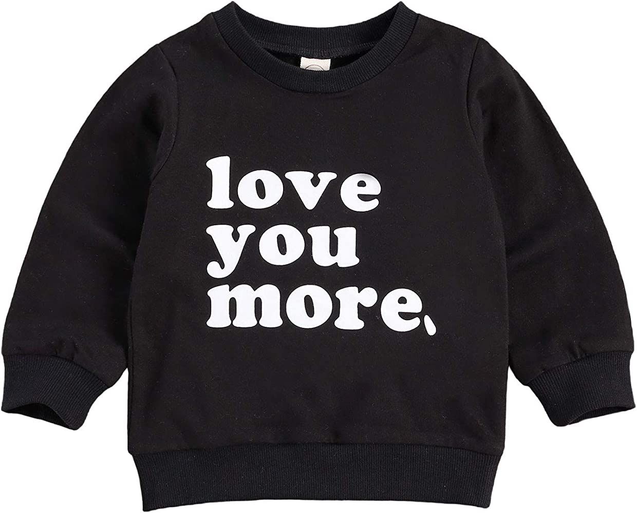 Toddler Baby Boy Girl Crewneck Sweatshirt Top,Infant Love You More Shirt,Unisex Baby Valentine 's Da | Amazon (US)