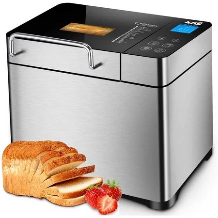 KBS Pro Stainless Steel Bread Machine, 2LB 17-in-1 Programmable XL Bread Maker with Fruit Nut Dispen | Walmart (US)