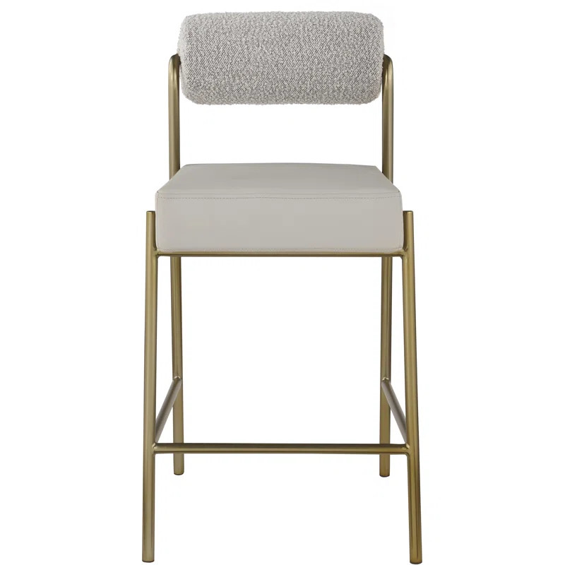 Carly Boucle Fabric & Faux Leather Counter Stool | Wayfair North America