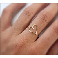 Gold Heart Ring | Etsy (US)