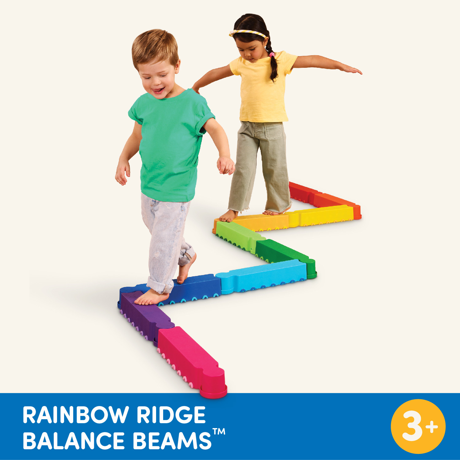 Battat Rainbow Ridge Balance Beams Active Playset with 10 Plastic Pcs, Toddler and Preschool Toys | Walmart (US)