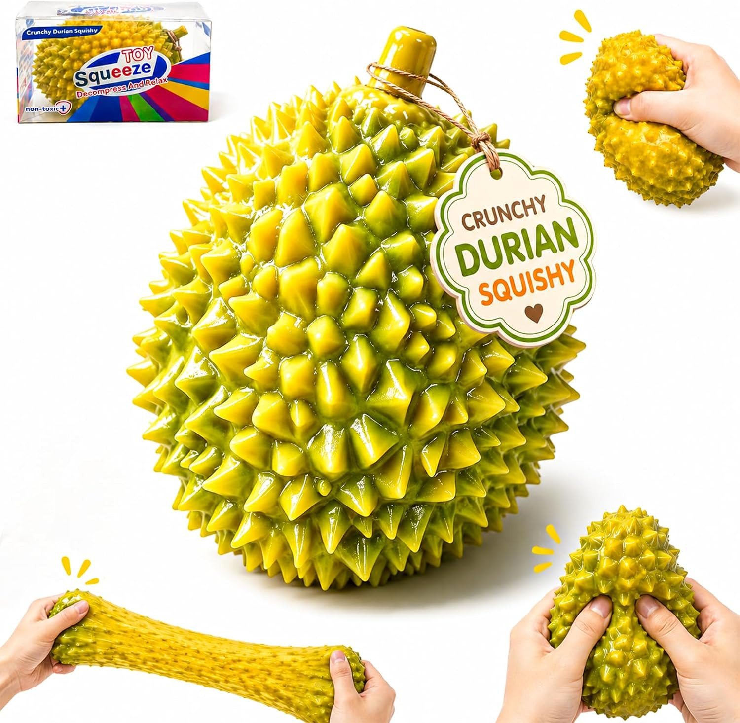 Crunchy Durian Squishy Toys, Slow Rising Fidget Toys for Anxiety Relief | Amazon (US)