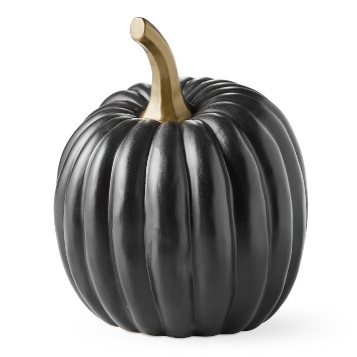 Decorative Black &amp;amp; Gold Pumpkin, Large | Williams-Sonoma