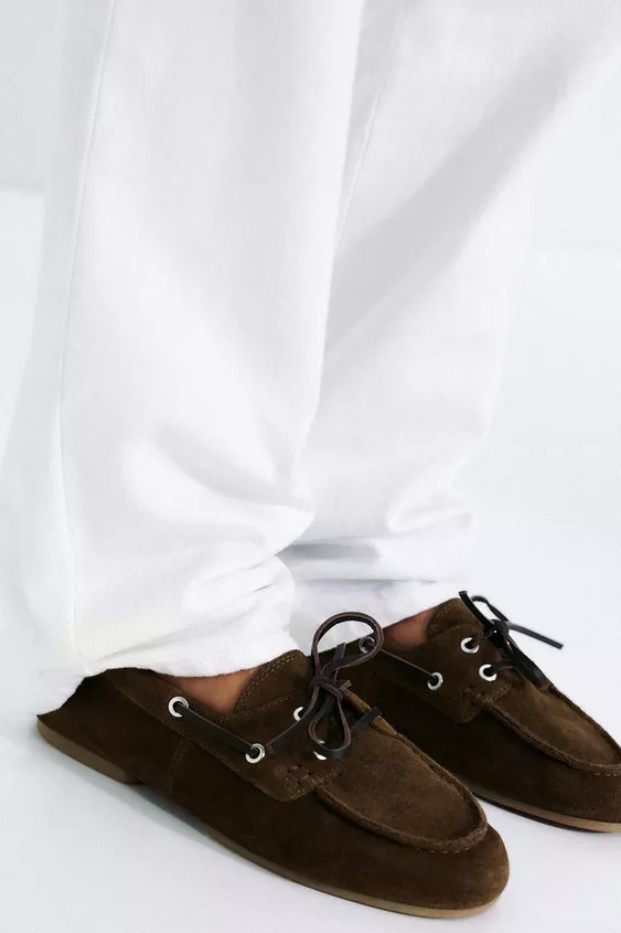 SUEDE TOPSTITCHED LOAFERS | Zara US