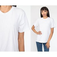 Plain White Tshirt Vintage Tee Shirt 80S T Paper Thin Basic Normcore 1980S Single Stitch Medium Larg | Etsy (US)