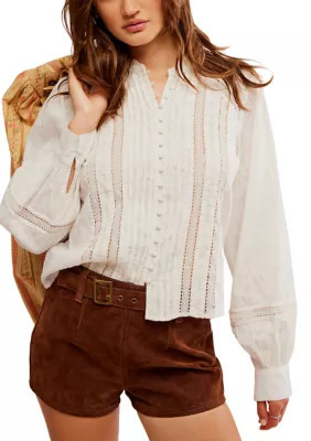 Free People Women's Annabelle Blouse, White, Medium | Belk
