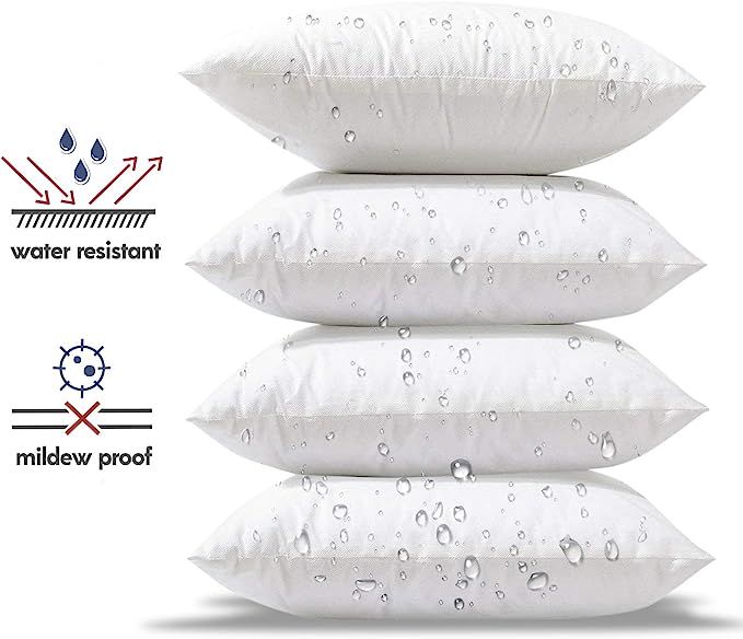 Phantoscope Premium Outdoor Pillow Inserts - Pack of 4 Square Form Decorative Throw Pillow Couc... | Amazon (US)