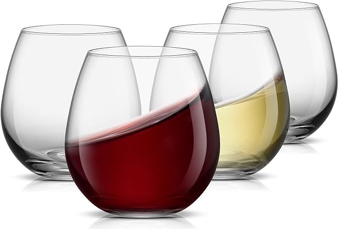 JoyJolt Spirits Stemless Wine Glasses for Red or White Wine (Set of 4)-15-Ounces | Amazon (US)