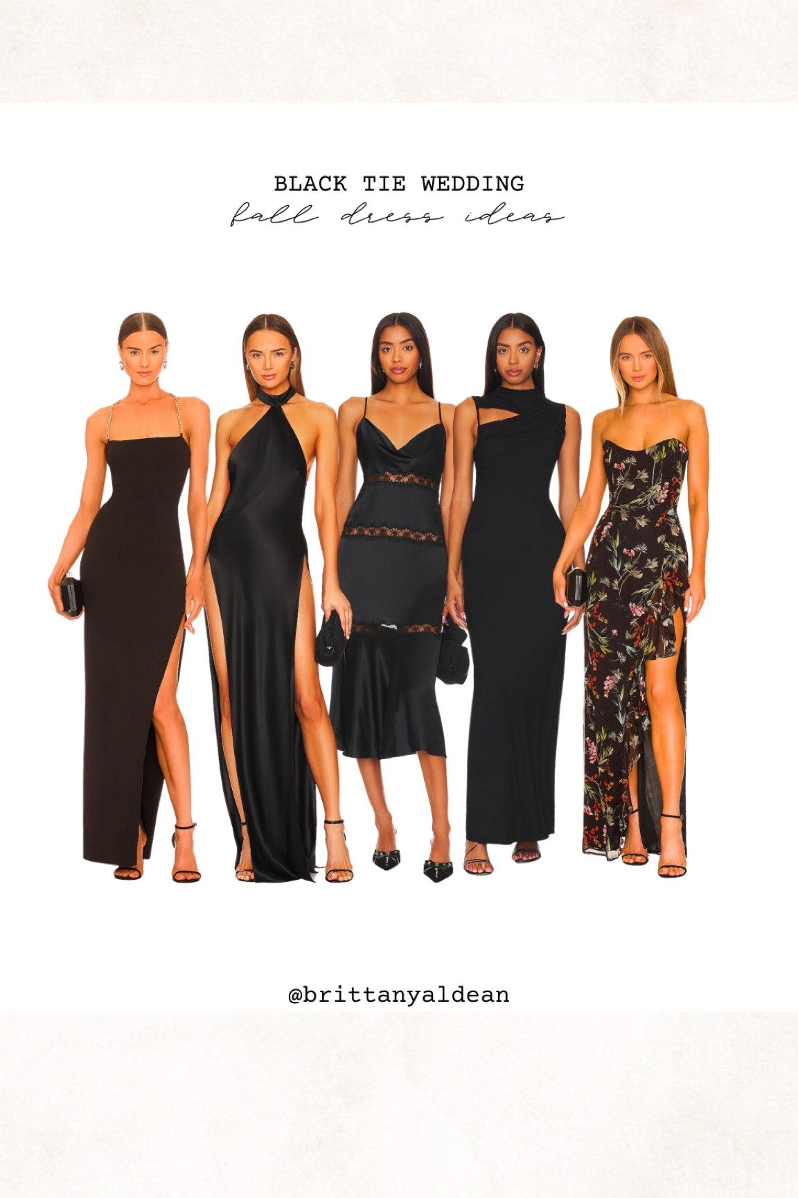 Black tie wedding guest dress ideas! You cannot go wrong with a black dress 🖤 

wedding guest l wedding dress l wedding guest dress l long dress l black dress
