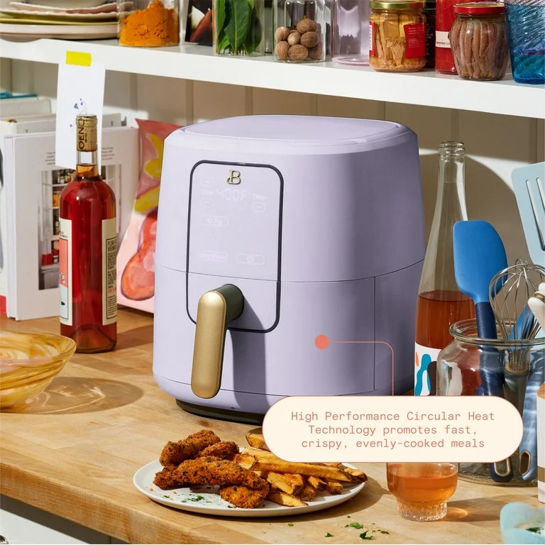 Beautiful 6 Qt Air Fryer with TurboCrisp Technology and Touch-Activated Display, Lavender by Drew... | Walmart (US)