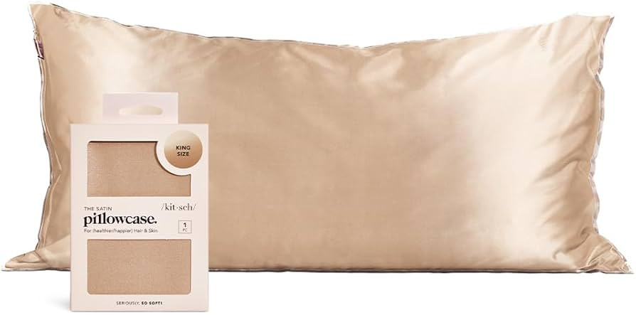 Kitsch Satin Pillowcase for Hair & Skin - Softer Than Silk Pillowcase for Hair and Skin | Cooling... | Amazon (US)