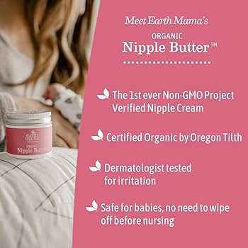 Earth Mama Organic Nipple Butter - 2 fl oz - Lanolin-Free Nipple Cream - Safe, Soothing Balm for ... | Amazon (US)