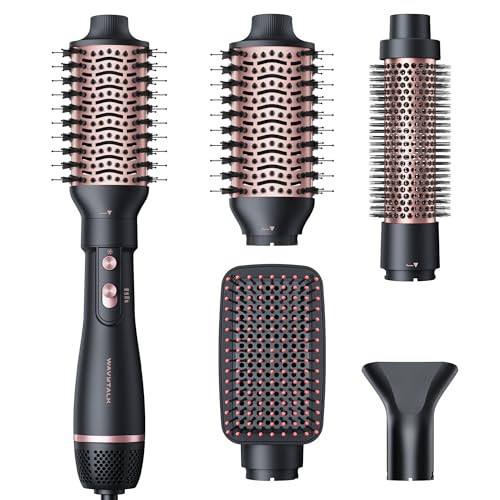 Wavytalk Hair Dryer Brush Set, Air Sculpt 4-in-1 Hot Air Brush Set | Blowout Brush Styler for Salon Blowouts, Volumizing, and Straightening, Sleek Frizz-Free for Every Hair Type, Black | Amazon (US)