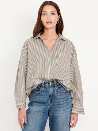 Oversized Button-Down Boyfriend Shirt | Old Navy (US)