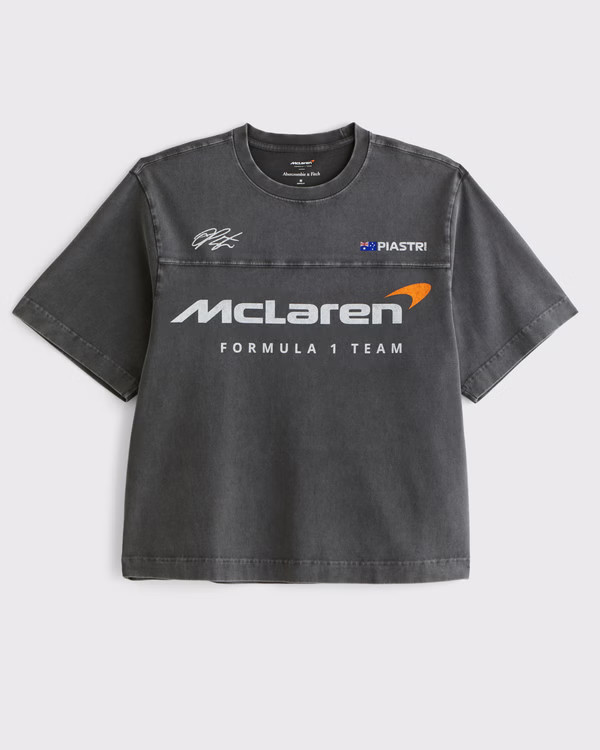 Men's Premium Heavyweight Cropped McLaren Tee | Men's Tops | Abercrombie.com | Abercrombie & Fitch (US)