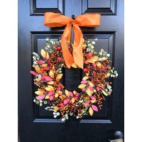 Quick Ship Sale Fall Wreath - Mixed Berry Autumn Decor - Front Door Wreath | Etsy (US)