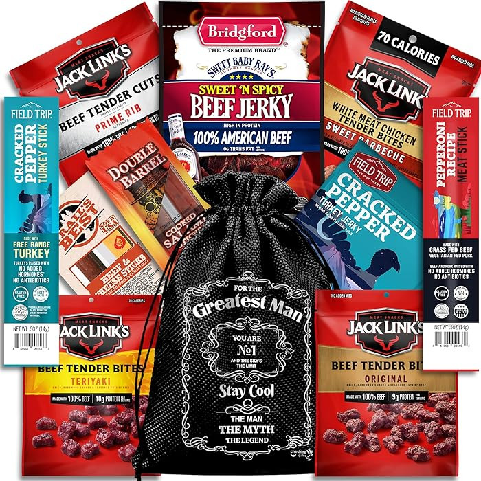 Beef Jerky Gift Baskets For Men - Meat And Cheese Gift Baskets, Birthday Gifts For Men Who Have E... | Amazon (US)