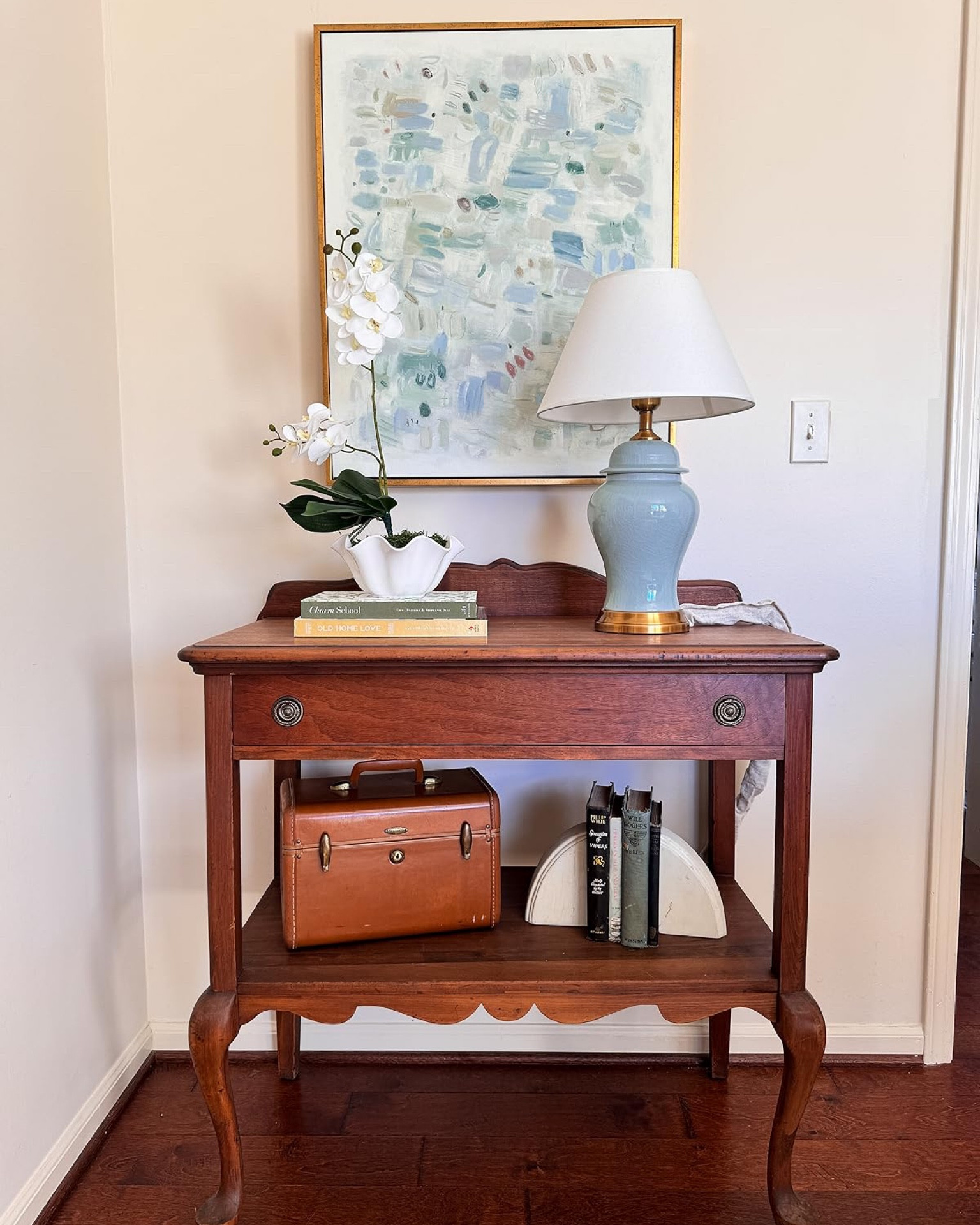 The coziest corner in our home! Love mixing old with new & I think this is the perfect balance of both antiques, family heirlooms and a few #amazonhome favorites! 

#LTKHome