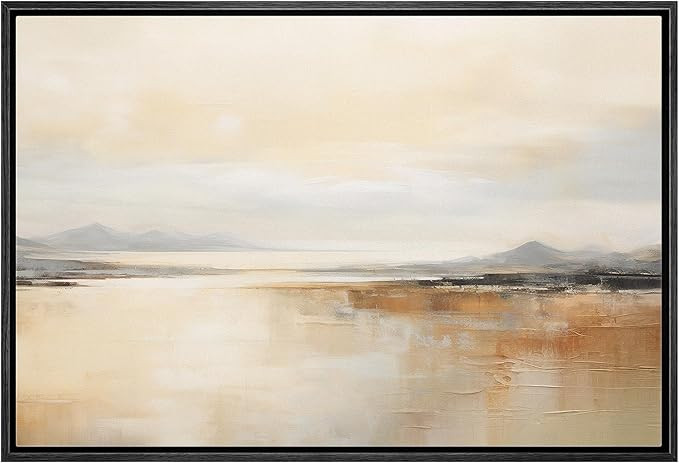 SIGNLEADER Framed Canvas Print Wall Art Warm Desert Mountain Sunset Soothing Landscape Nature Wil... | Amazon (US)