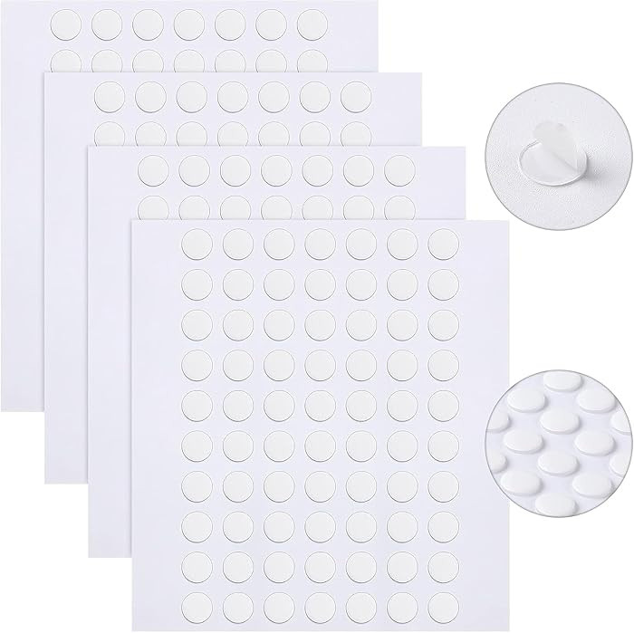 JANYUN 140 Pcs Double Sided Sticky Dots Removable Round Putty Clear Double Sided Tape for Crafts ... | Amazon (US)