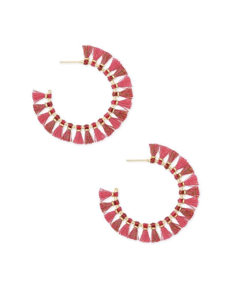 Evie Gold Hoop Earrings in Pink | Kendra Scott