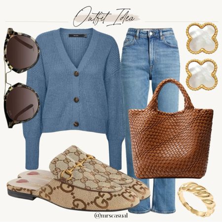 Cardigan and Gucci mules outfit idea. Nordstrom style. Transitional weather style 

#LTKitbag #LTKfindsunder100 #LTKshoecrush