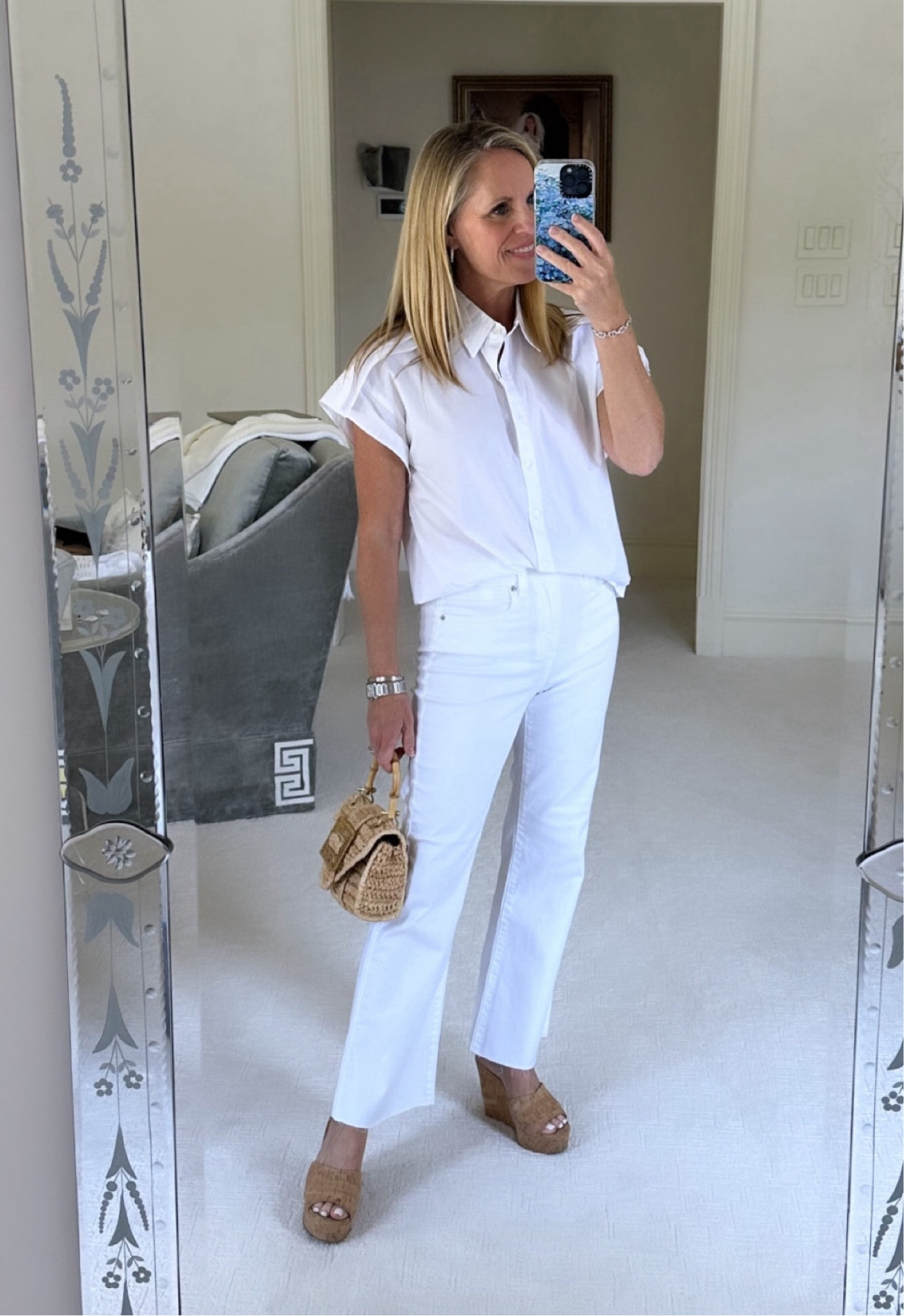 All white look!
Chic, white top with layer detail on the shoulders
Most flattering white jeans for Summer 
Both fit true to size 
Under $100 


#LTKSummerSales 

#LTKSeasonal #LTKStyleTip #LTKOver40