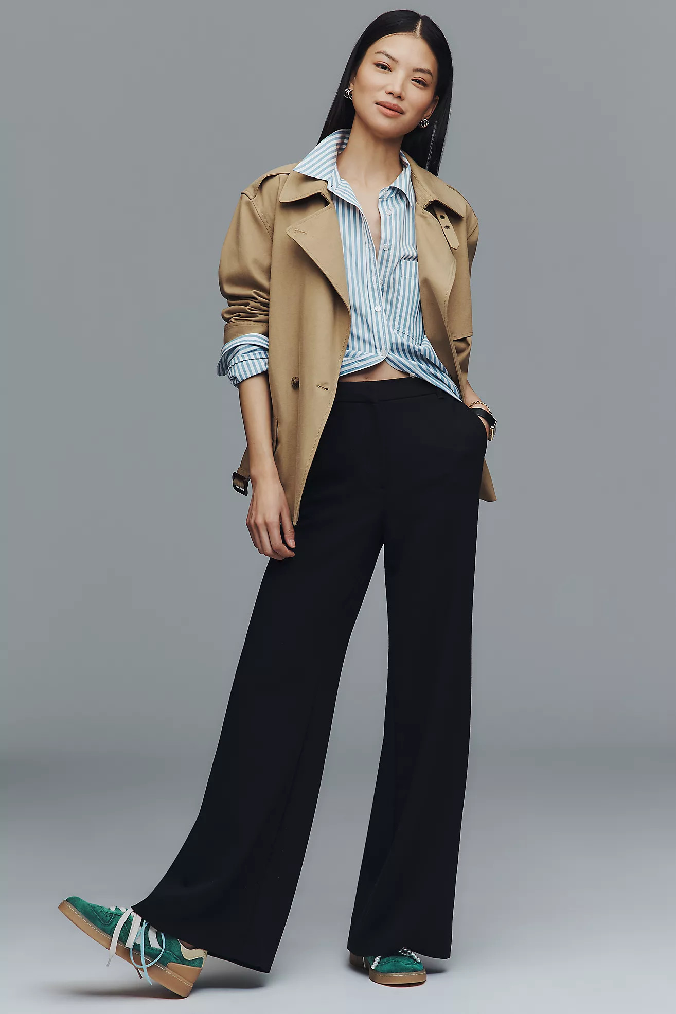 Maeve Flat-Front Trousers | Anthropologie (US)