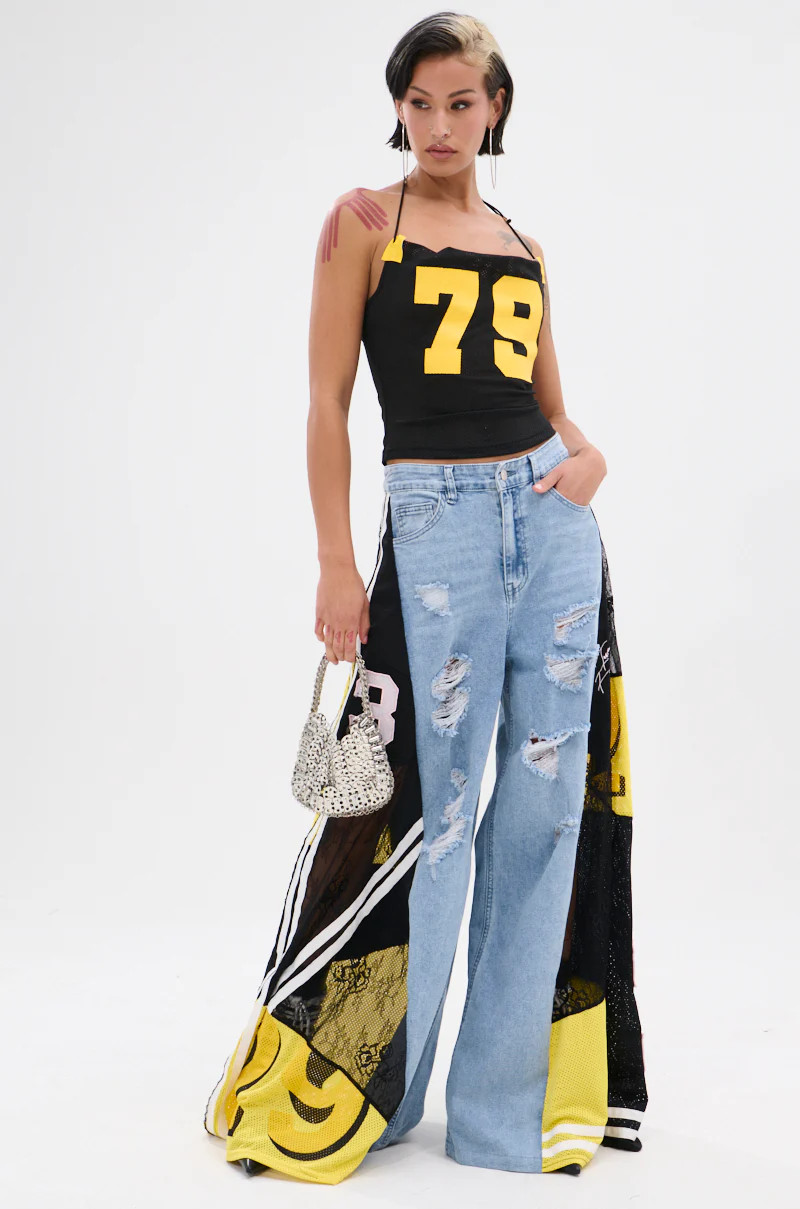 DONT MESS WITH ME WIDE LEG DENIM PANT | AKIRA