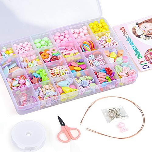 LITTLEFUN Gift for 4 5 6 7 Year Old Girls, Bracelet Jewellery Making Kits for Kids Boys Necklace Bracelet Crafts Toy for 4-6 Year Old Girl Birthday Gift for 5-7 Year Old Girls | Amazon (US)