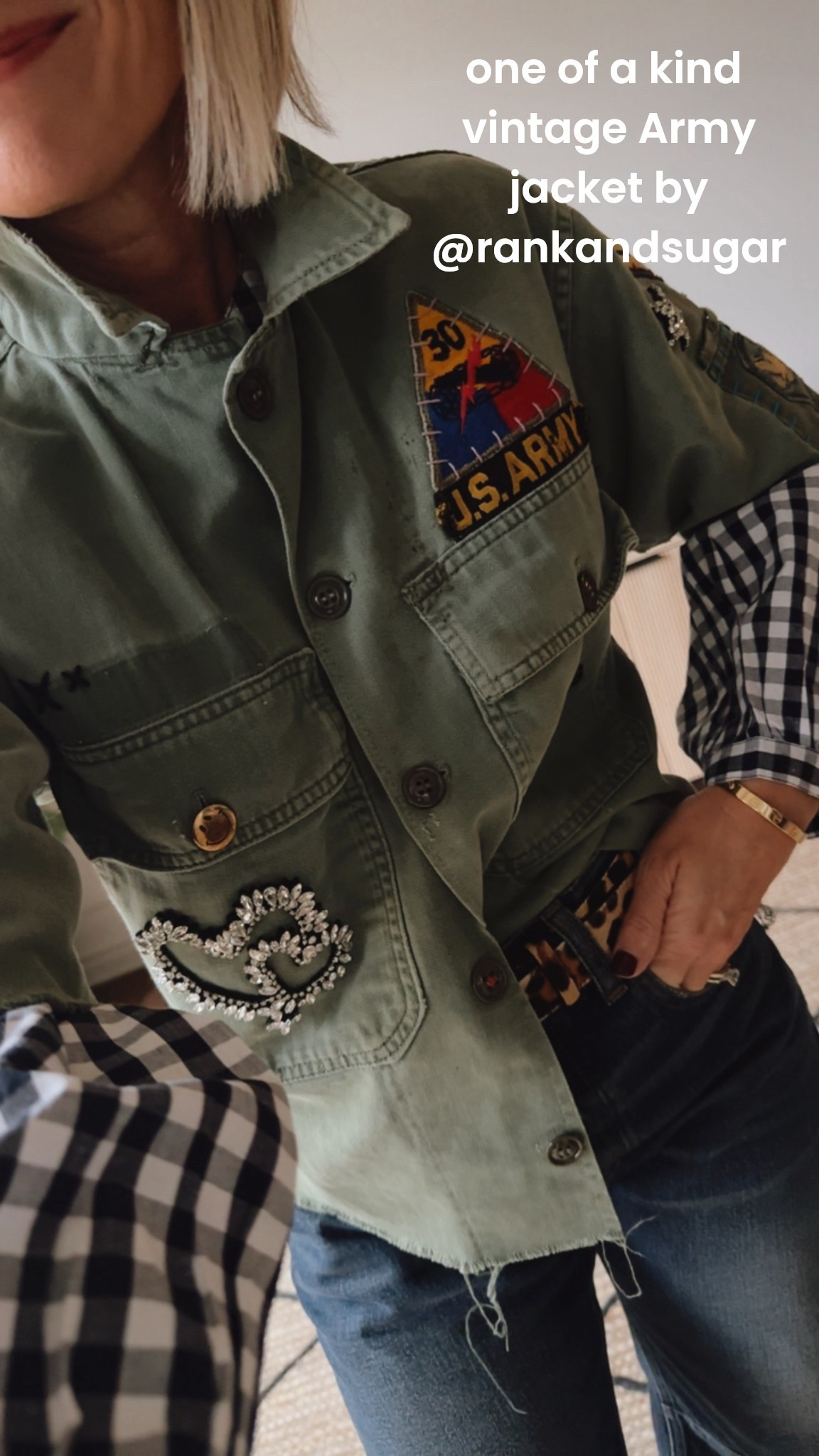 gingham for Fall & Winter
top in xs
army jacket - i can’t link exact one, each out to her to order 

barrel jeans in my smaller denim size 24

#LTKOver40 #LTKFindsUnder100 #LTKStyleTip