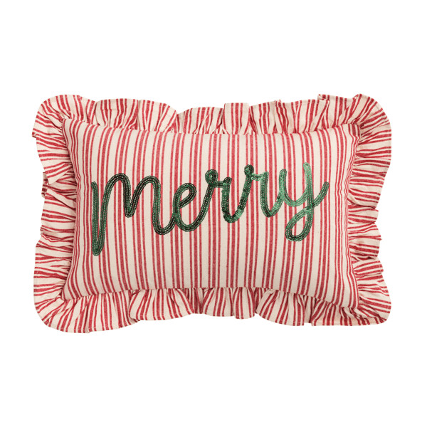 Merry Christmas Sequin Pillow | Mud Pie