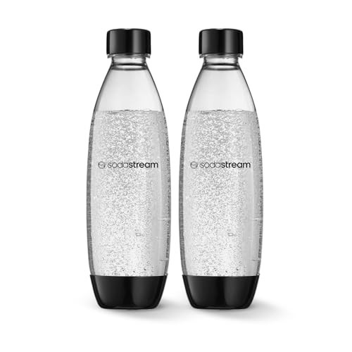 sodastream 1L Twin Pack Dishwasher Safe Slim Bottle (Black) | Amazon (US)