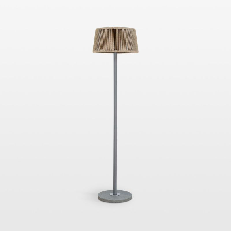 Mona Rope Outdoor Solar LED Floor Lamp | Crate & Barrel | Crate & Barrel