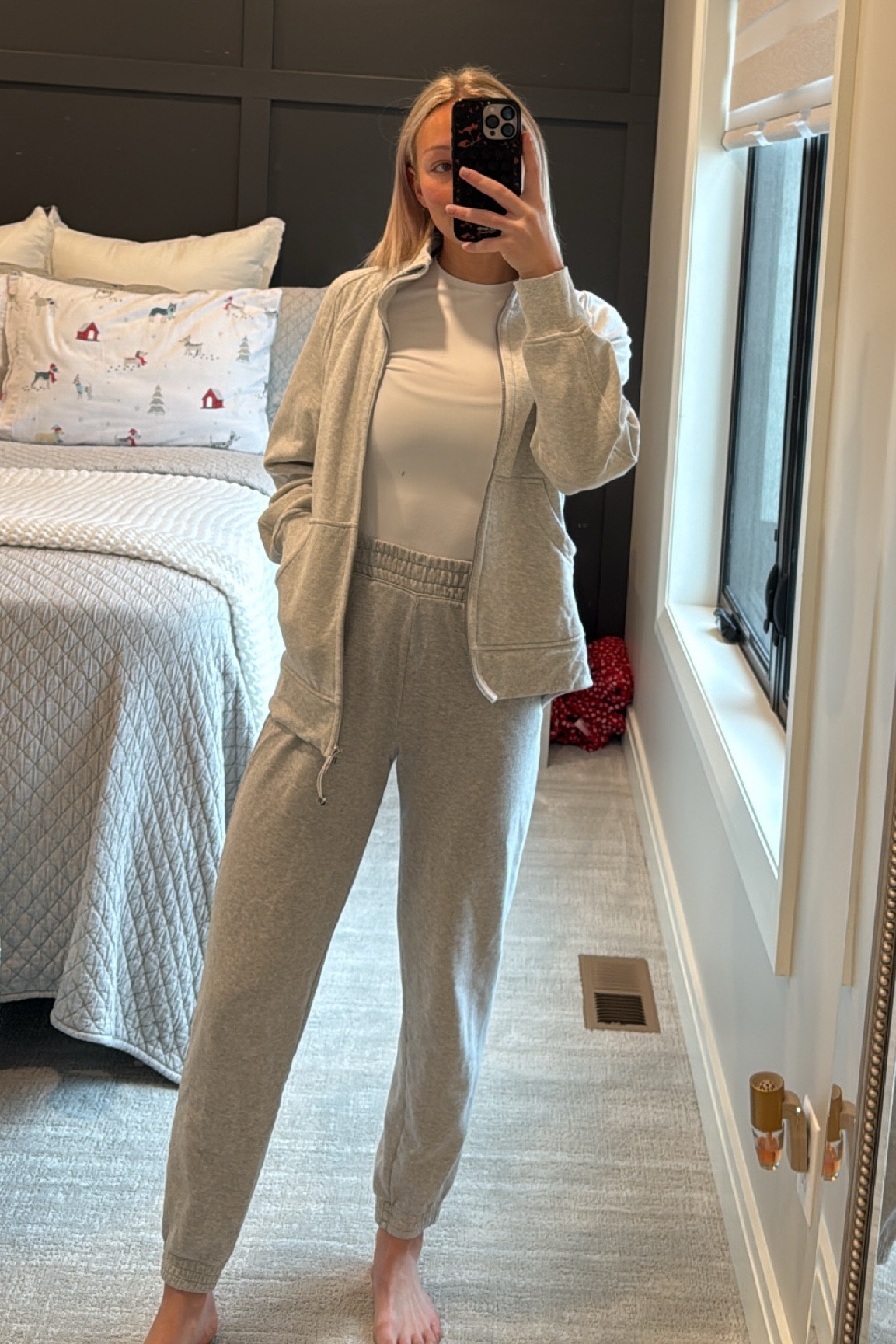 cozy at-home outfitt! wearing small in the joggers & tshirt, & XS/S in the Lulu Zip up!

#LTKTravel #LTKActive #LTKSaleAlert
