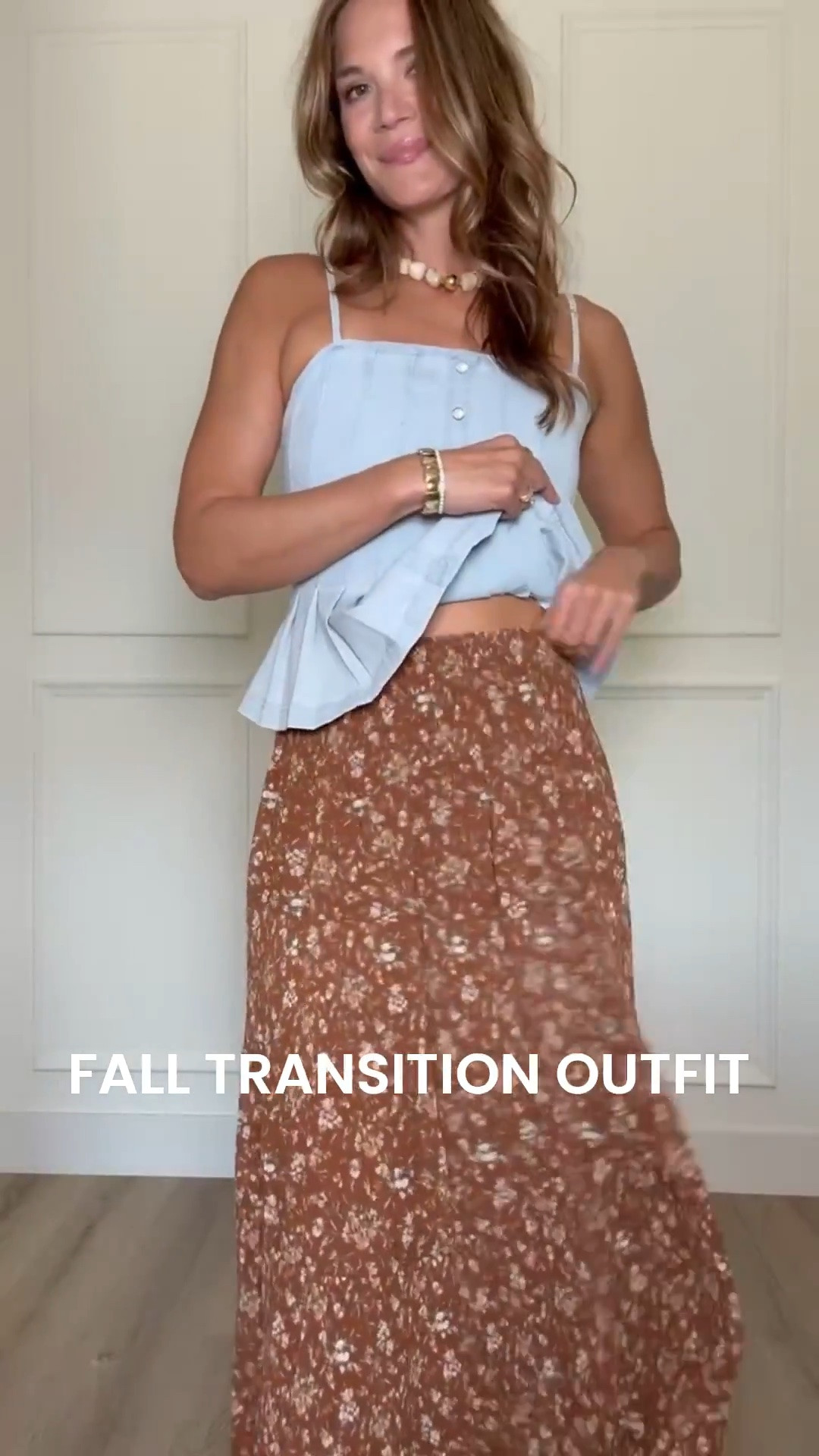 I love mixing softer summer pieces with richer fall colors this time of year. The light blue fitted top with a flowy brown floral skirt and tall boots gives this outfit that in between seasons feel.

Tall girl outfits, Brown floral skirt, Maxi skirt outfit, Tall friendly fashion, Fall transition outfit, Light blue top, Tall boots outfit, Floral skirt outfit, Early fall style, Feminine fall outfit, 6 foot style, Stang and Co

#LTKTall #LTKSeasonal #LTKootd