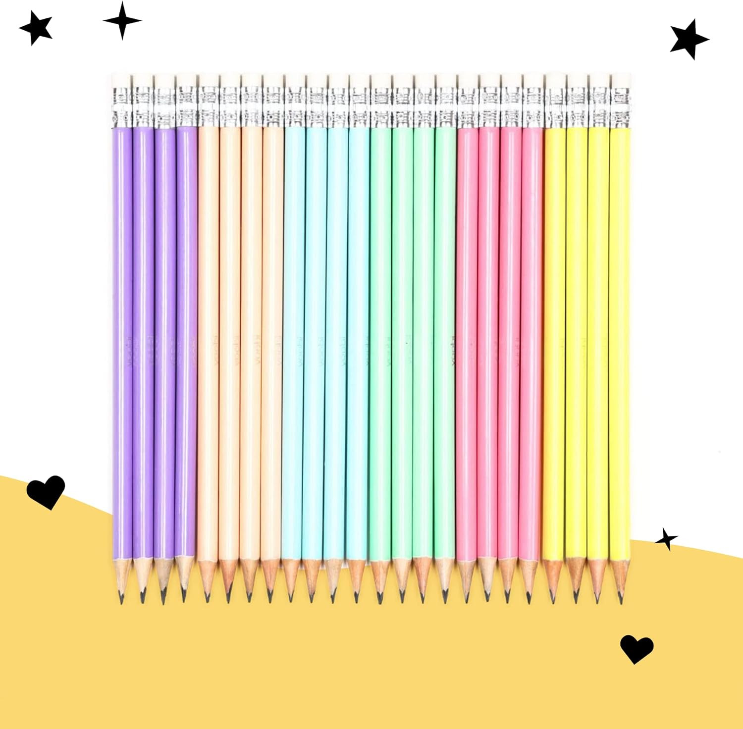 Yoobi #2 Pencils - Pre-Sharpened Pencils in Cute Pastel Colors - Pink, Lavender, Yellow, Mint Gre... | Amazon (US)