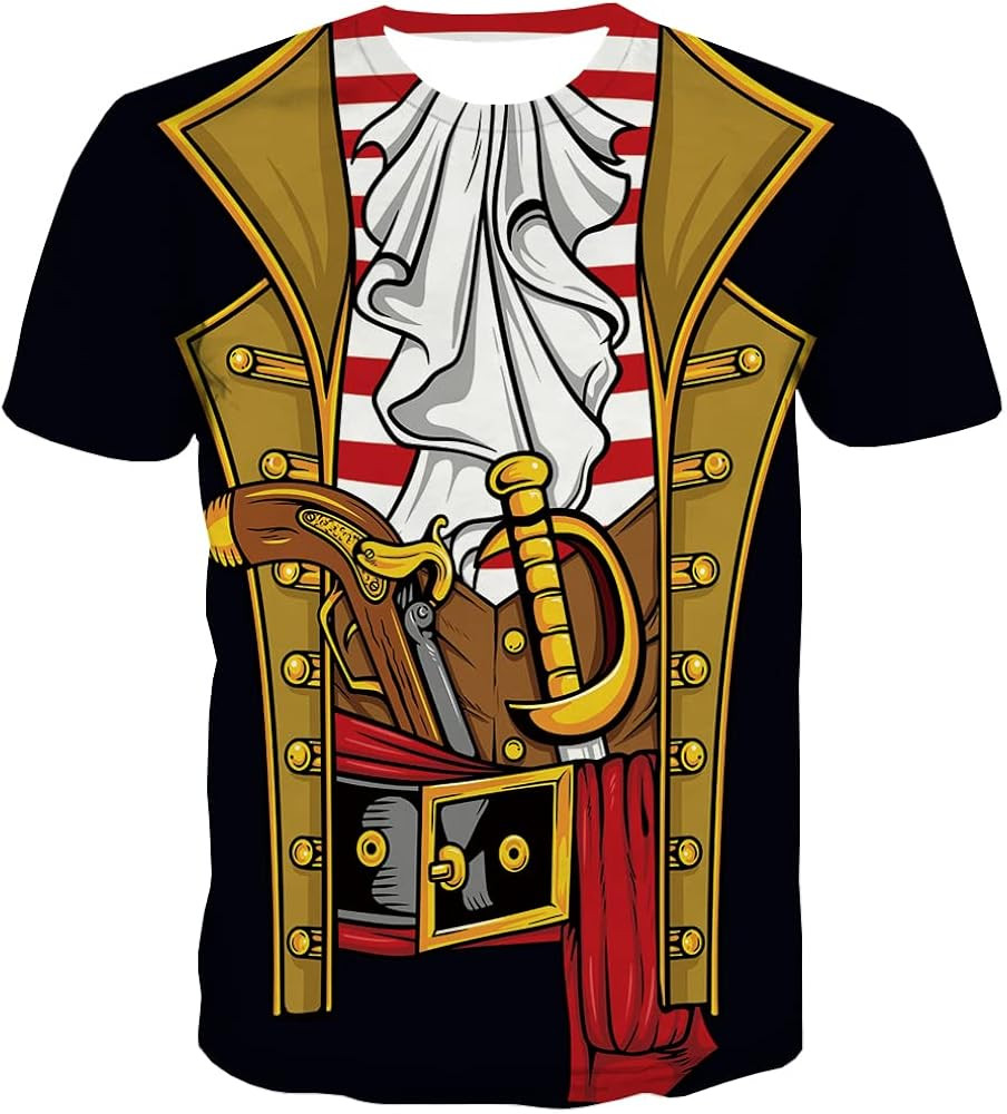 KYKU Pirate Costume Men Shirt Adult Funny 3D Print Graphics Novelty Clothing | Amazon (US)