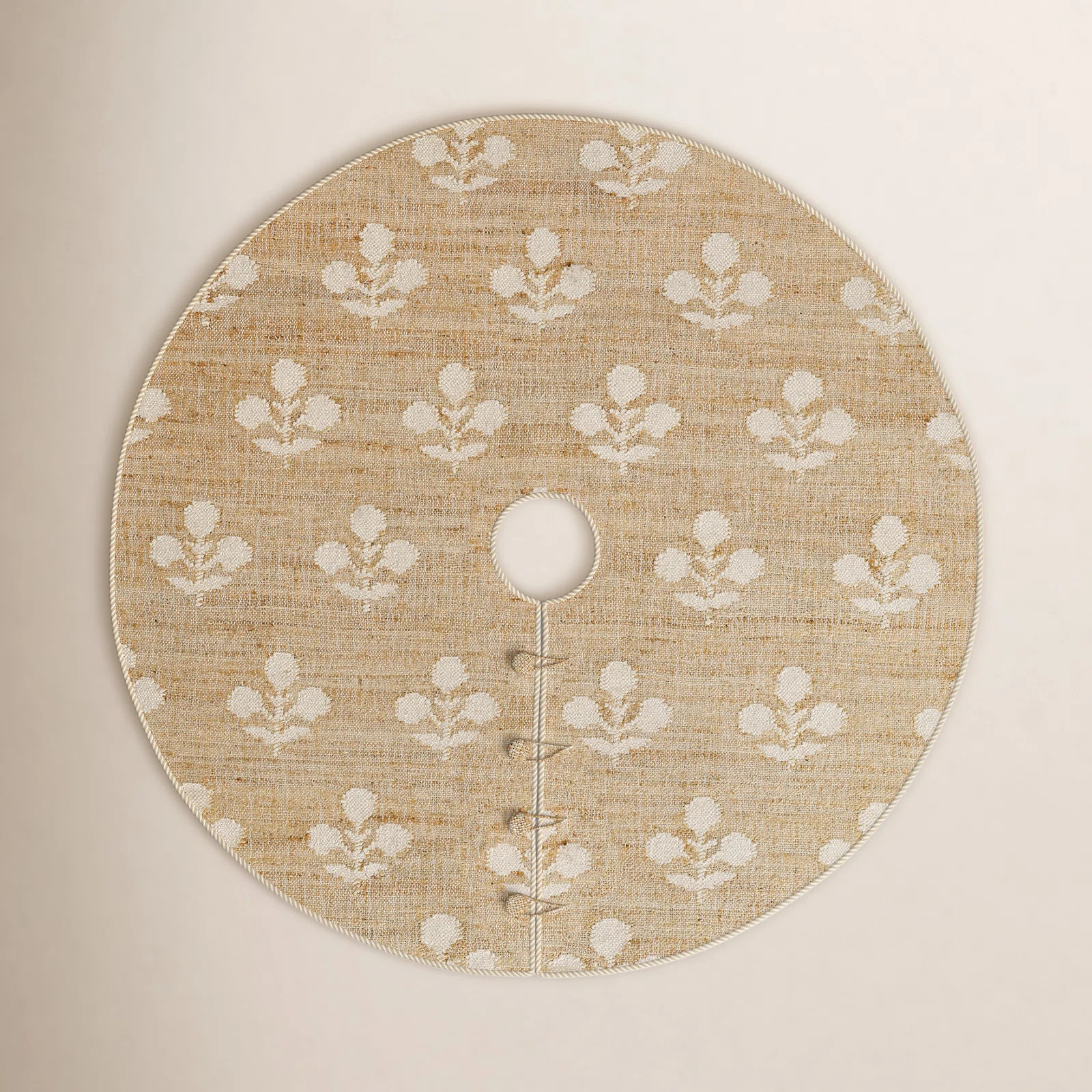 Erin Gates by Momeni Orchard Bloom Natural Hand Woven Wool and JuteTree Skirt 5' X 5' Round | Wayfair North America