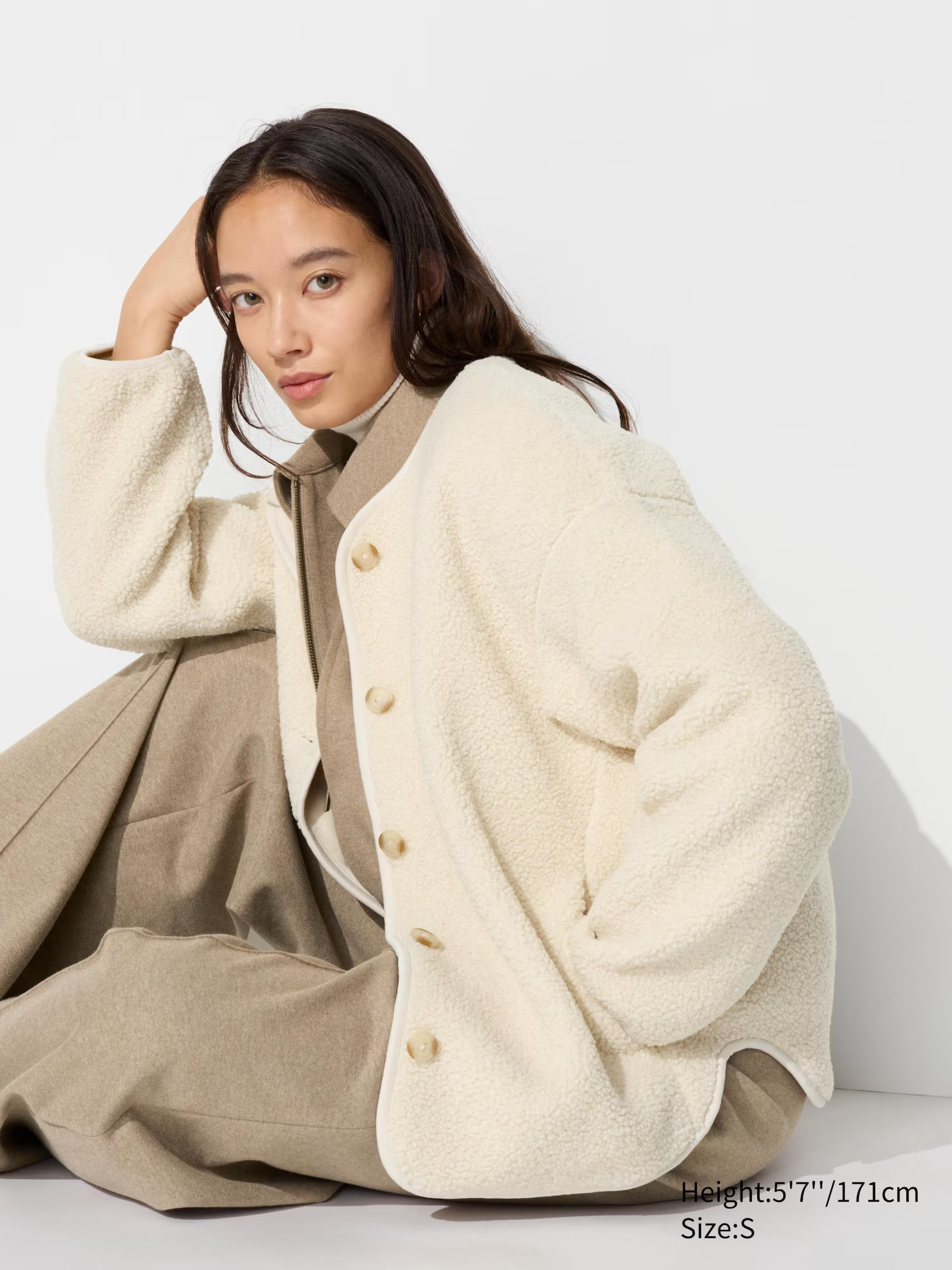 Pile Lined Fleece Oversized Cardigan | UNIQLO (UK)
