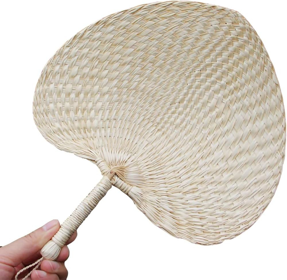 WASSON Hand Made Fan Rattan Decoration, Party Fan Wedding Women Gift, Palm Leaf Fans Bamboo Handh... | Amazon (US)