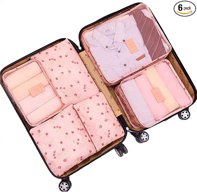 Travel Packing Cubes Lightweight, 6 Set Luggage Organizers for Suitcase,Travel Accessories Bags f... | Amazon (US)