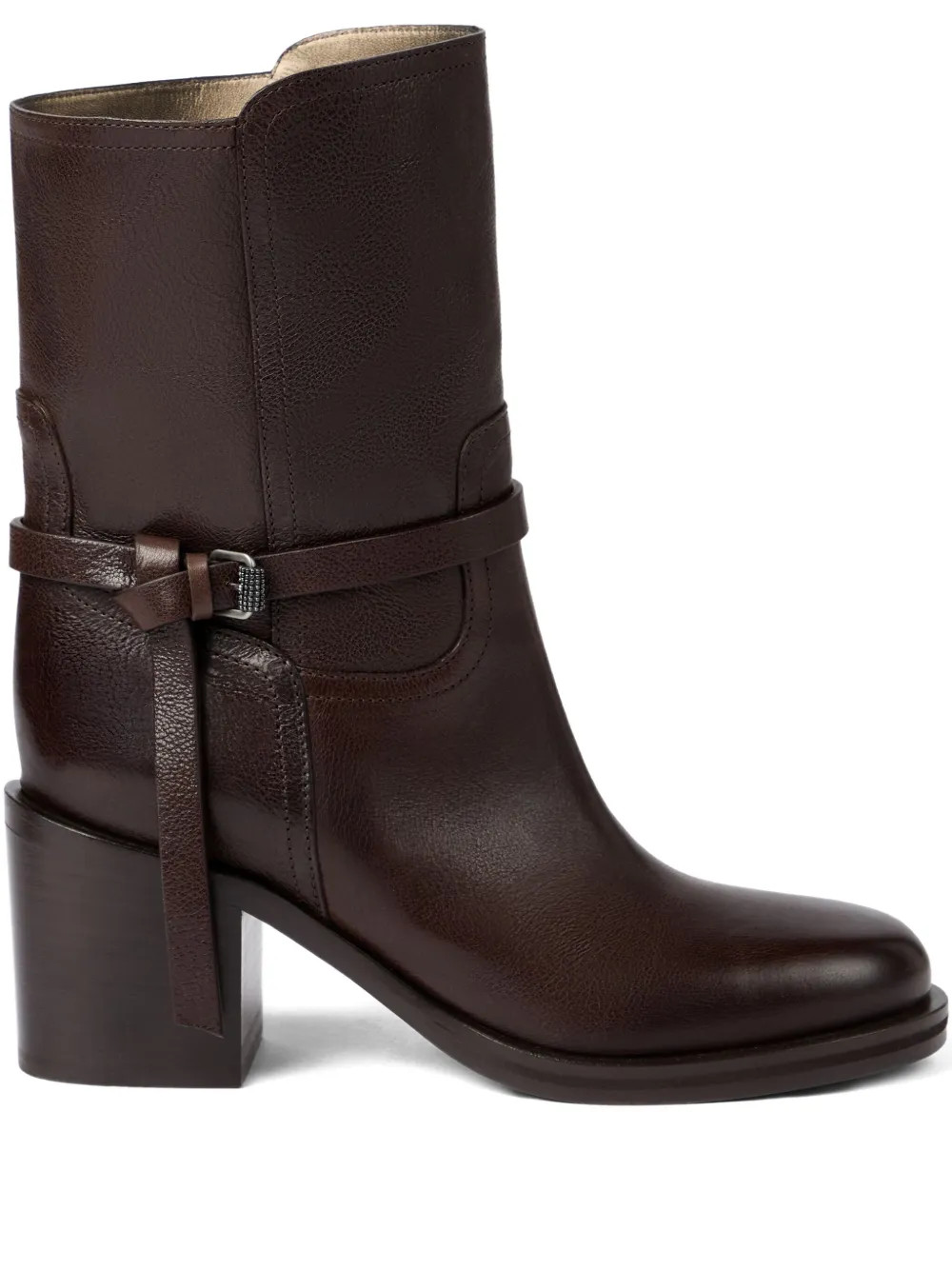 Brunello Cucinelli Leather buckle-strap Boots | Brown | FARFETCH | Farfetch Global
