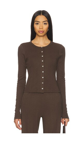 RAT BOI Pointelle Cardigan in Brown. - size M | Revolve Clothing (Global)
